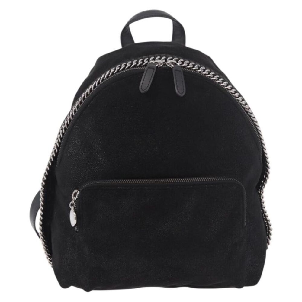 Stella Mccartney Falabella Front Zip Shaggy Deer Black Polyester Backpack Bag